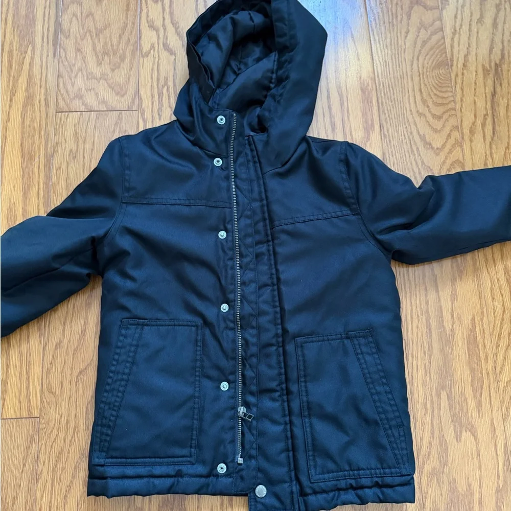 GAP Kids Black Hooded Puffer Jacket small s barn coat